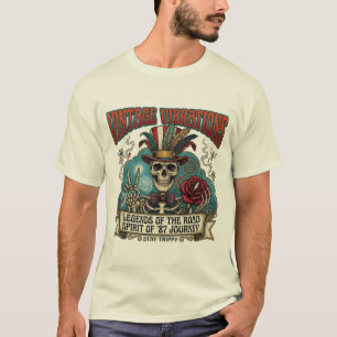 Camiseta Esqueleto psicodélico de los 80 vintage