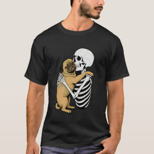 Camiseta Esqueleto Pug Halloween Amante Perro Cachorro Hues