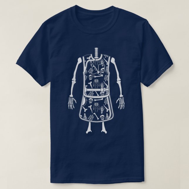 Camiseta Esqueleto Radiológico En Ápron De Protección Radio (Diseño del anverso)