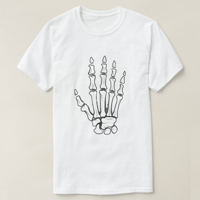 Camiseta Esqueleto rasgando a través (Diseño del anverso)