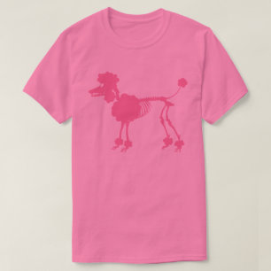 Camiseta Esqueleto rosado del caniche