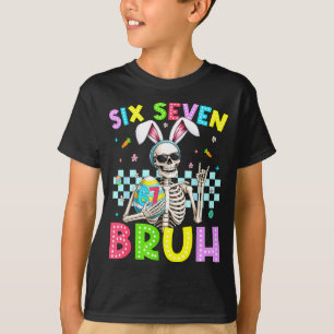 Camiseta Esqueleto Seis Siete 67 Hermano 6 7 Conejo Día de 