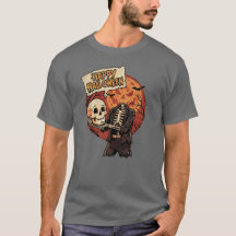 Esqueleto sin cabeza de cómic retro Feliz Hallowee