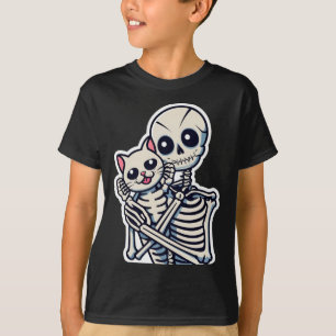 Camiseta Esqueleto sosteniendo un atrevido Costum de Hallow