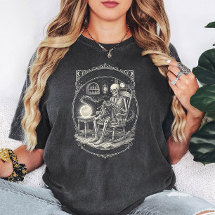 Camiseta Esqueleto Tejiendo Hilo Celestial Decoración Gótic