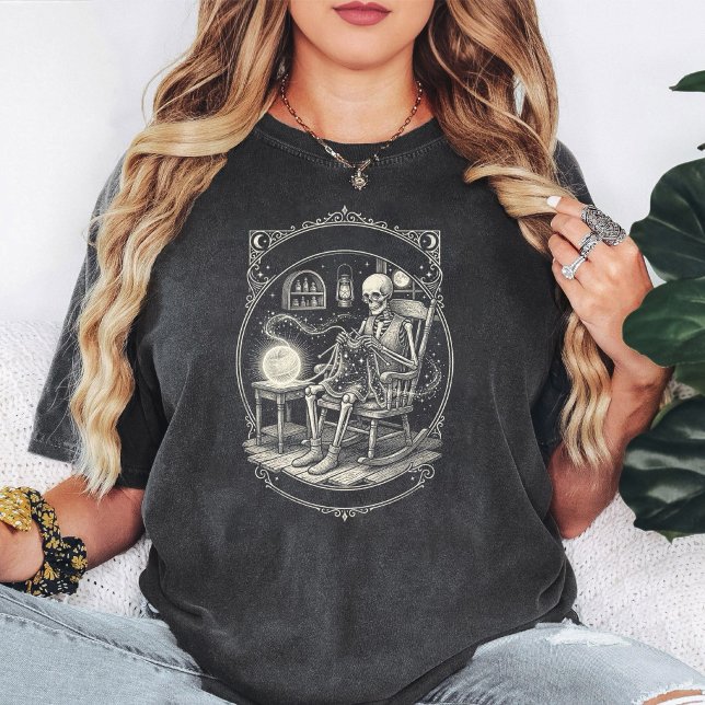 Camiseta Esqueleto Tejiendo Hilo Celestial Decoración Gótic (Subido por el creador)