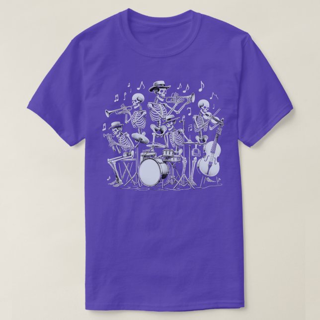 Camiseta esqueleto tocando guitarra perfecta para cualquier (Diseño del anverso)