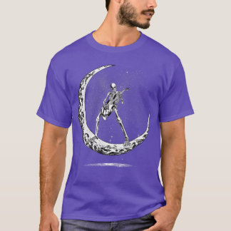 Camiseta Esqueleto tocando guitarra rock and roll para homb