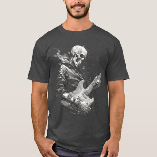 Camiseta Esqueleto tocando guitarra Rock Shredding Guitar 4