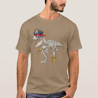 Camiseta Esqueleto TRex Dinosaurio Pirata Truco o Trato Hal
