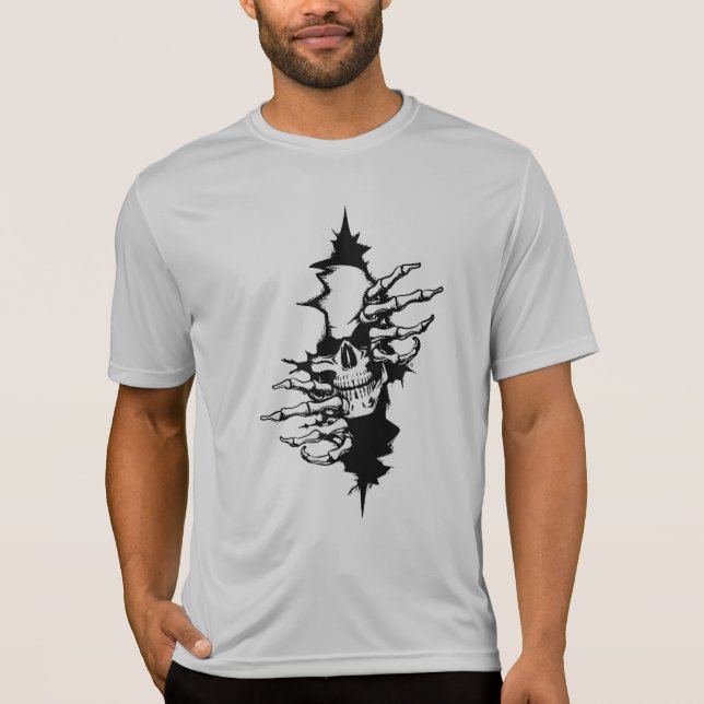 Camiseta Esqueleto UGLYE® de la muerte se rompe a través de (Anverso)