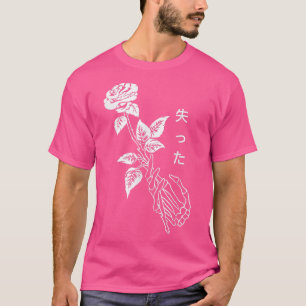 Camiseta Esqueleto único de flores rojas