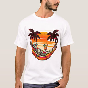 Camiseta Esqueleto viviendo mi mejor vida - Atardecer de ve