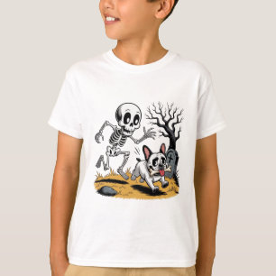 Camiseta Esqueleto vs Bulldog Francés – Persecución diverti