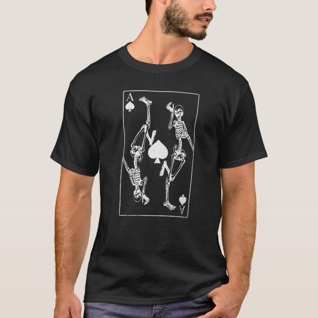Camiseta Esqueletos As de Espadas Carta de Póquer Apuestas  (Anverso)