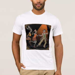 Camiseta Esqueletos bailando de la era del jazz de los años