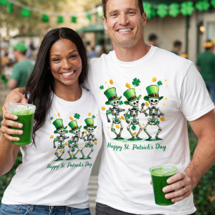 Camiseta Esqueletos bailando en el espíritu del Día de San 