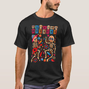 Camiseta Esqueletos bailarines cutan el día de los muertos