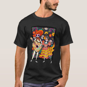 Camiseta Esqueletos bailarines Día Mexicano Muerto de Dia D