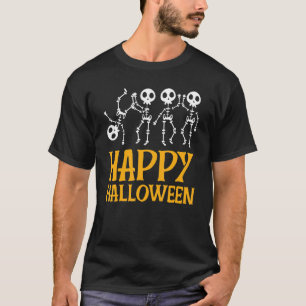 Camiseta Esqueletos bailarines Felices Halloween