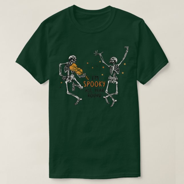 Camiseta Esqueletos bailarines que tengo miedo todo el año (Diseño del anverso)