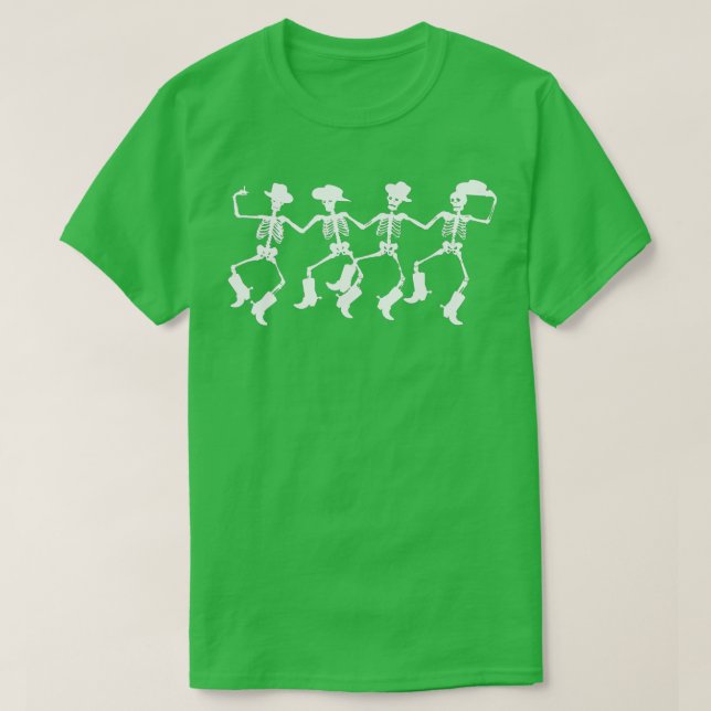 Camiseta Esqueletos bailarines Spooky Halloween Cowboys Lin (Diseño del anverso)
