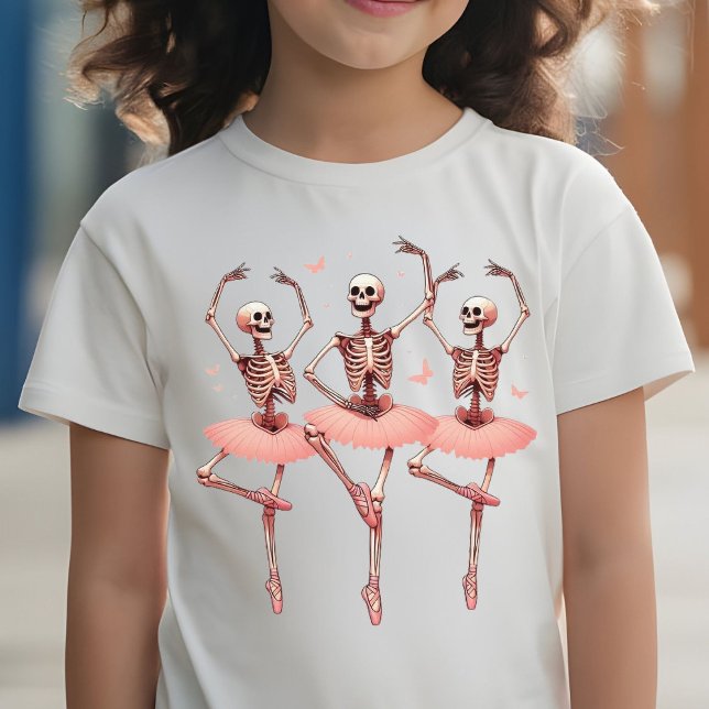 Camiseta Esqueletos bailarines y mariposas Halloween Pink (Subido por el creador)