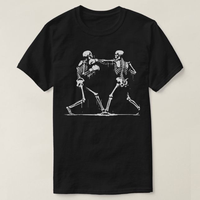 Camiseta esqueletos de boxeo (Diseño del anverso)