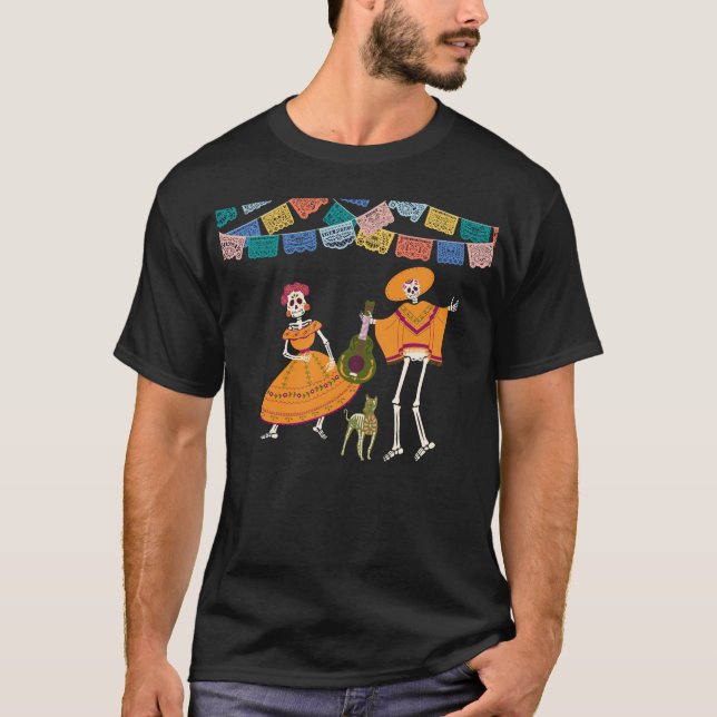 Camiseta Esqueletos de Dia De Los Muertos (Anverso)