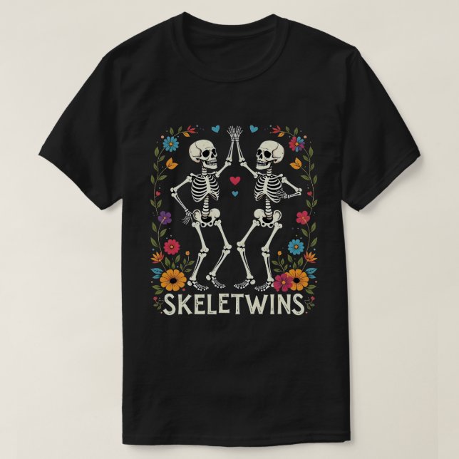 Camiseta Esqueletos de los gemelos de Halloween ganan esque (Diseño del anverso)