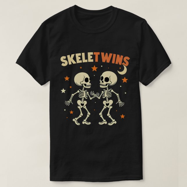 Camiseta Esqueletos de los gemelos de Halloween ganan esque (Diseño del anverso)