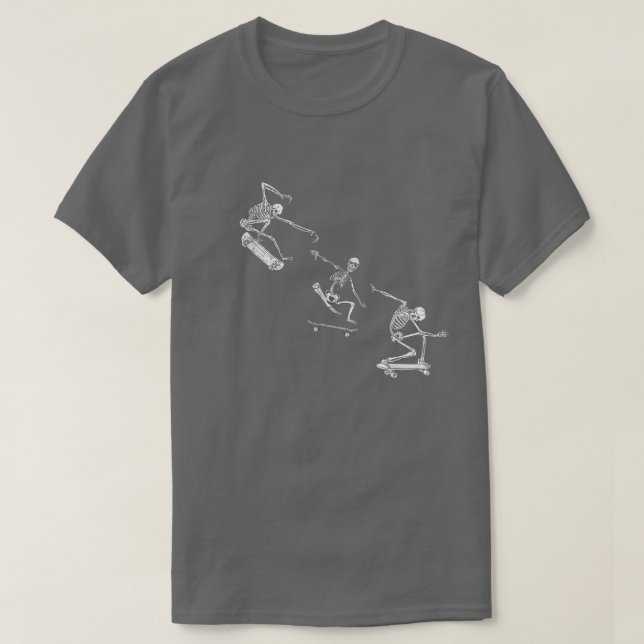 Camiseta Esqueletos De Skateboarding Gi Estética Única (Diseño del anverso)