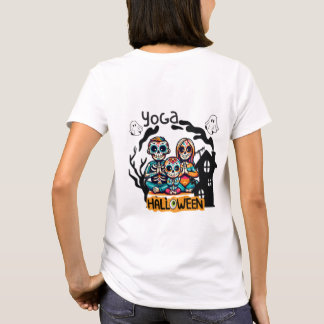 Camiseta Esqueletos de Yoga de Halloween