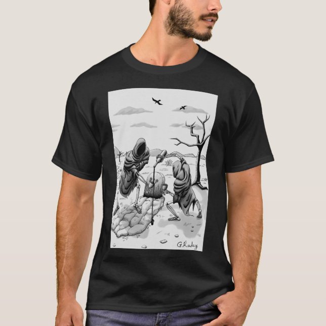 Camiseta esqueletos en el desierto. (Anverso)