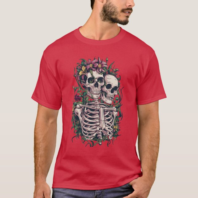 Camiseta Esqueletos enamorados chico (Anverso)