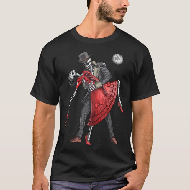 Camiseta Esqueletos góticos bailando (Anverso)