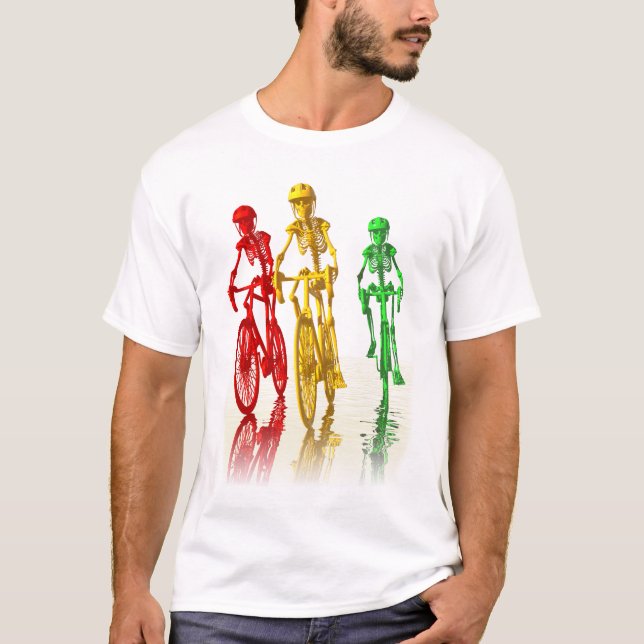 Camiseta Esqueletos que montan las bicicletas (Anverso)