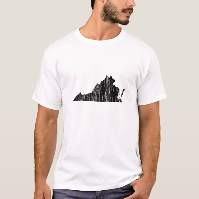 Camiseta Esquema apenado del estado de Virginia (Anverso)
