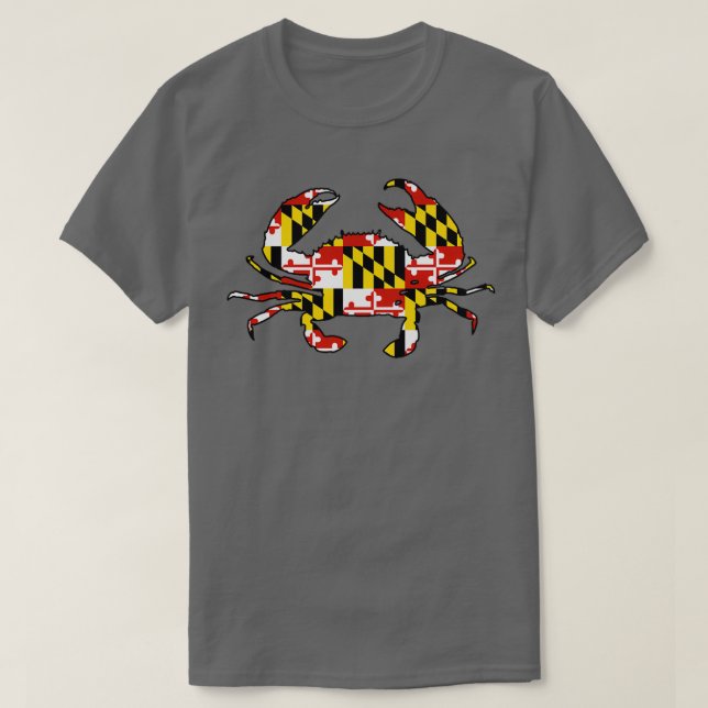 Camiseta Esquema de cangrejo de la bandera de Maryland (Diseño del anverso)