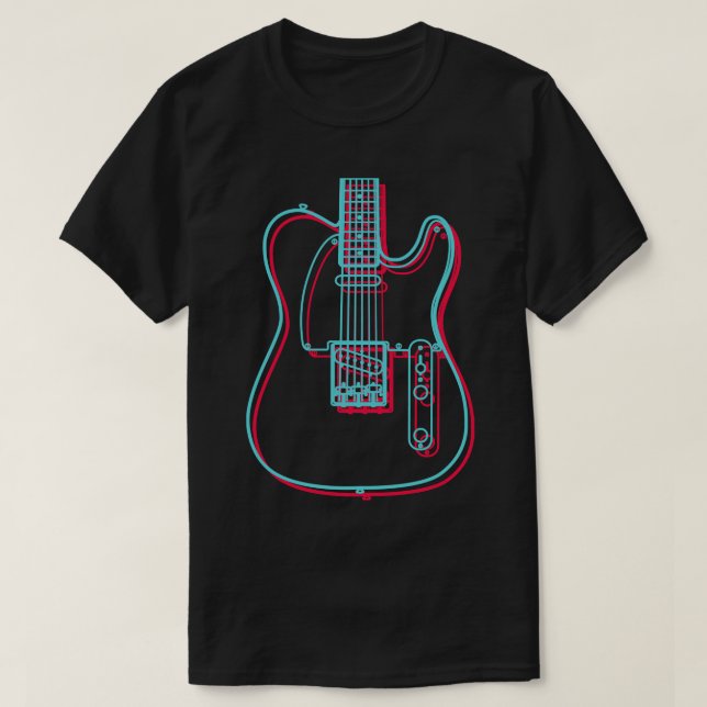 Camiseta Esquema de cuerpo de guitarra eléctrica de 3D TSty (Diseño del anverso)