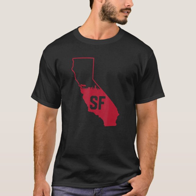 Camiseta Esquema de estado de Guay Red California San Franc (Anverso)