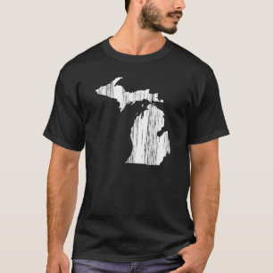 Camiseta Esquema de estado de Michigan con problemas