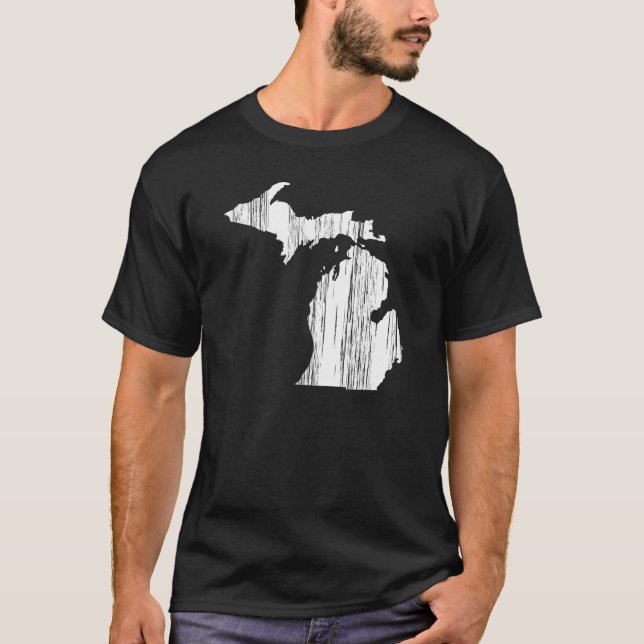 Camiseta Esquema de estado de Michigan con problemas (Anverso)