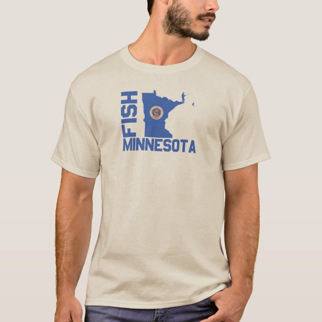Camiseta Esquema de estado de Pescado Minnesota (Anverso)