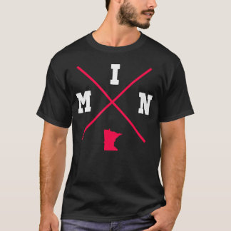 Camiseta Esquema de estado rojo mínimo de Minnesota