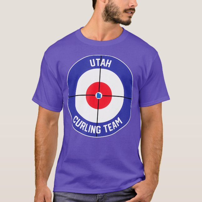 Camiseta Esquema de estado Utah Curling Team Barrido Rock U (Anverso)