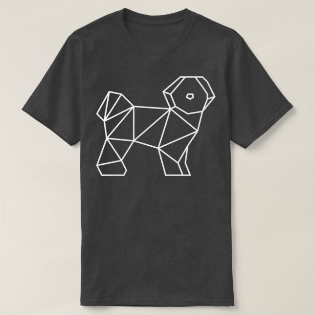 Camiseta Esquema de forma de perro simple Shih Tzu (Diseño del anverso)