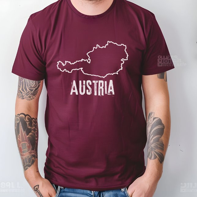 Camiseta Esquema de la nación austríaca del mapa del país d (Subido por el creador)