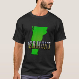 Camiseta Esquema de mapa de Vermont y texto de imagen