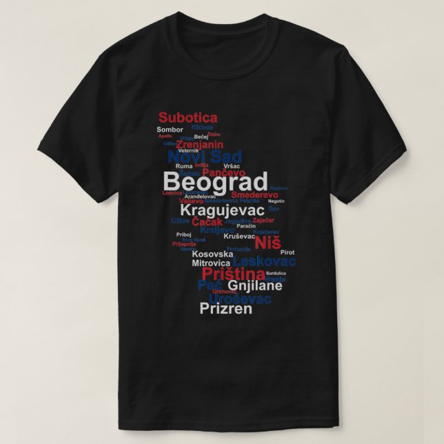 Camiseta Esquema de Serbia, Srbija, Orgullo Serbio, Yugosla (Diseño del anverso)